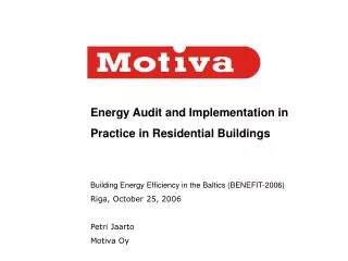 Energy Audit and Implementation in Practice in Residential Buildings