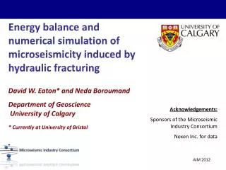 Energy balance and numerical simulation of microseismicity induced by hydraulic fracturing