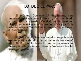 lo dijo el papa