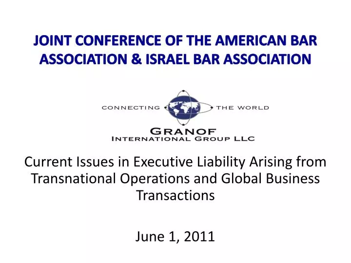 joint conference of the american bar association israel bar association