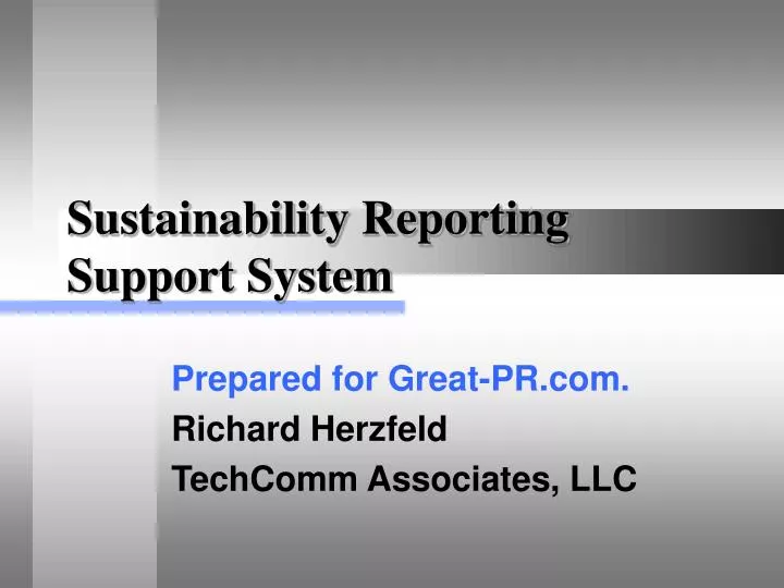 sustainability reporting support system