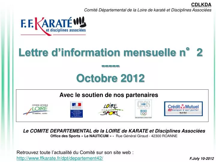 lettre d information mensuelle n 2 octobre 2012