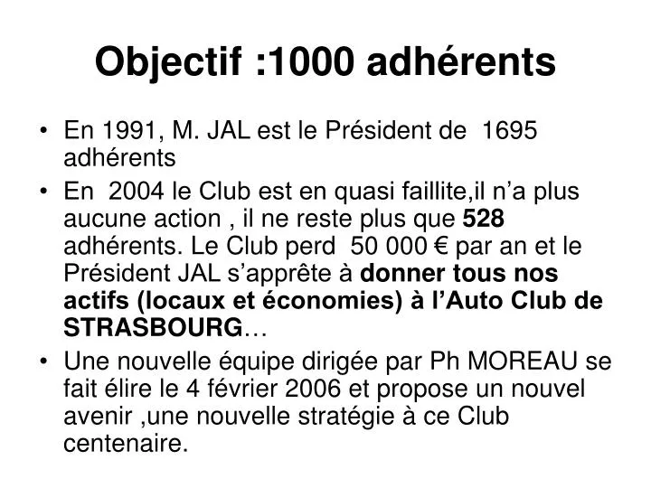 objectif 1000 adh rents