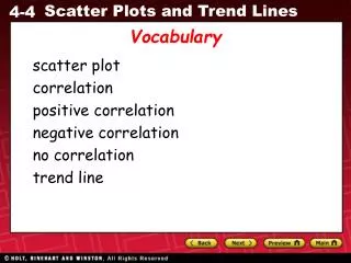 scatter plot correlation positive correlation negative correlation no correlation trend line