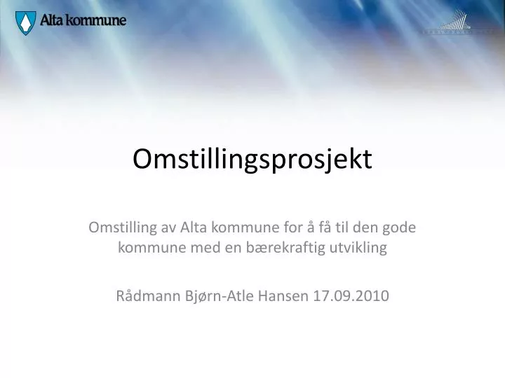 omstillingsprosjekt