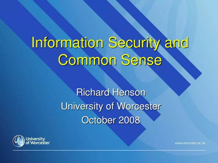 information security and common sense