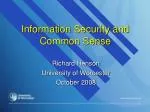 Information Security and Common Sense - slide 1