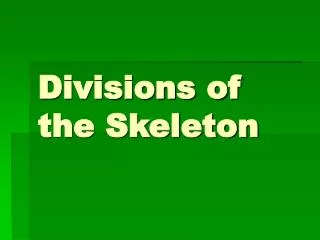 Divisions of the Skeleton