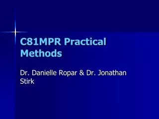 C81MPR Practical Methods