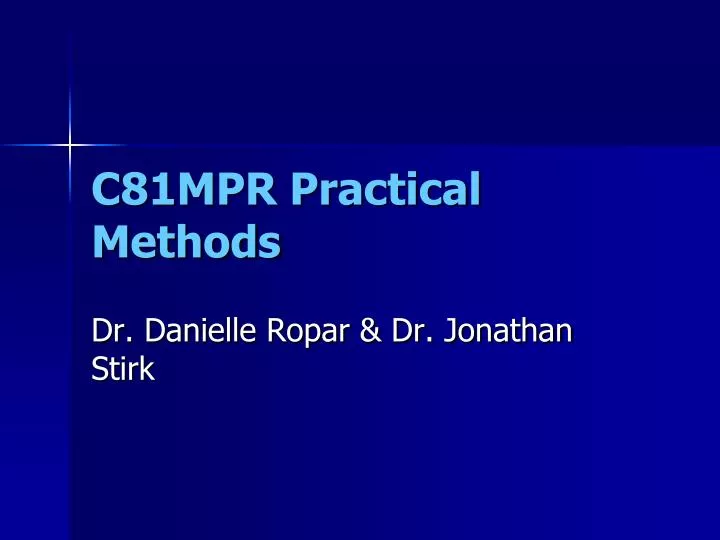 c81mpr practical methods