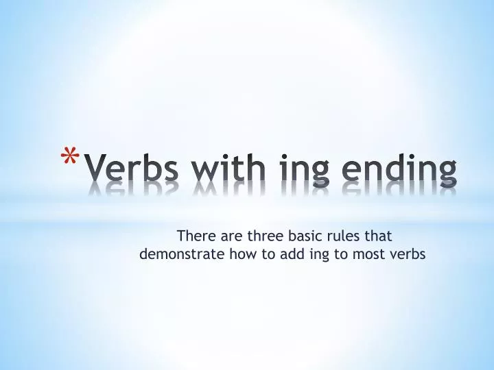 verbs with ing ending