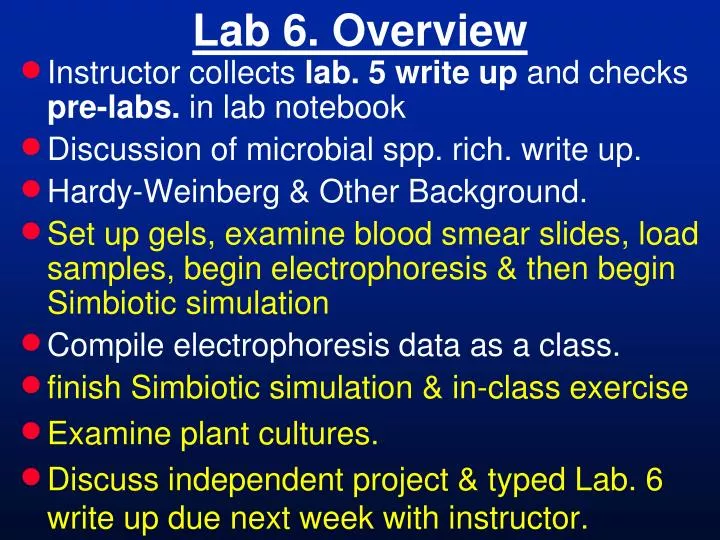 lab 6 overview