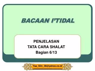 bacaan i tidal