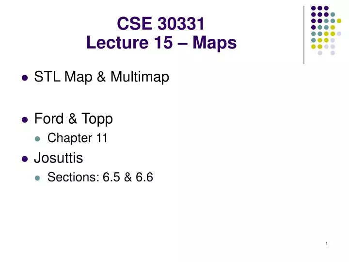 cse 30331 lecture 15 maps