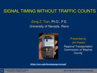 SIGNAL TIMING WITHOUT TRAFFIC COUNTS