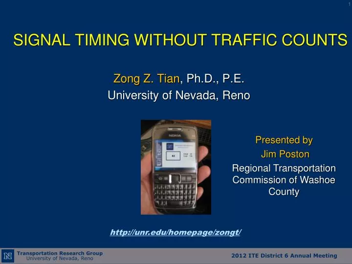 signal timing without traffic counts