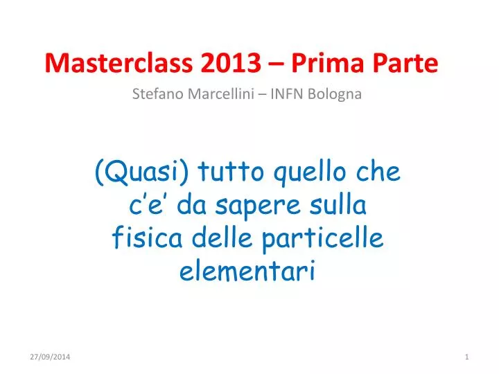 masterclass 2013 prima parte