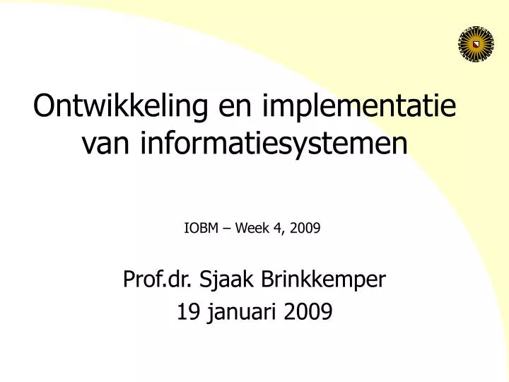 ontwikkeling en implementatie van informatiesystemen