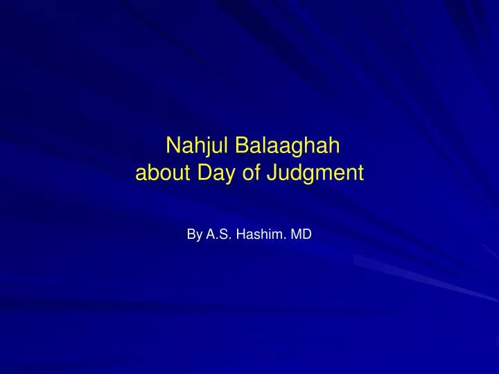 nahjul balaaghah about day of judgment
