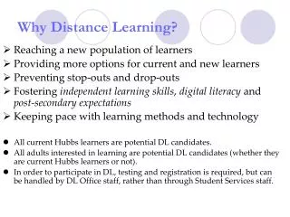 Why Distance Learning?