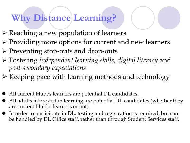 why distance learning