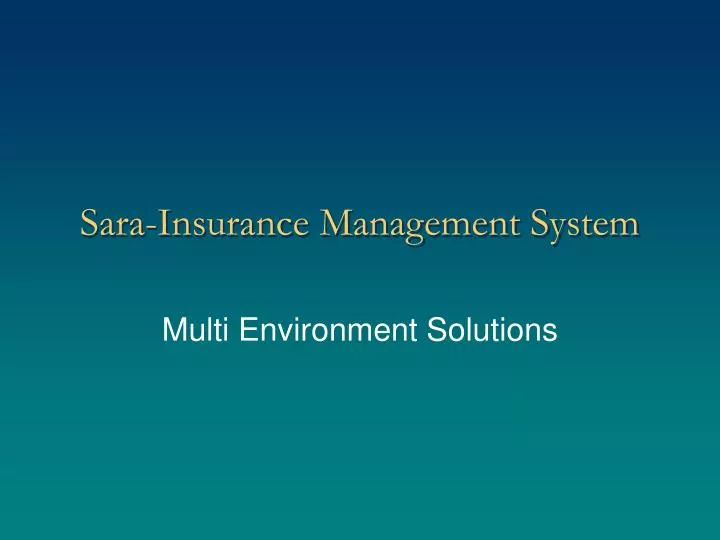 sara insurance management system