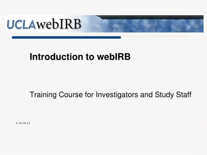 training course for investigators and study staff