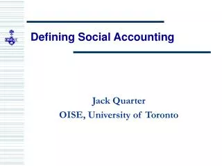 Defining Social Accounting