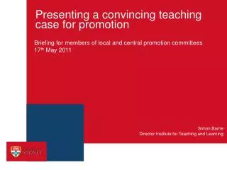 Presenting a convincing teaching case for promotion