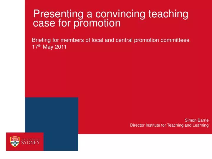 presenting a convincing teaching case for promotion