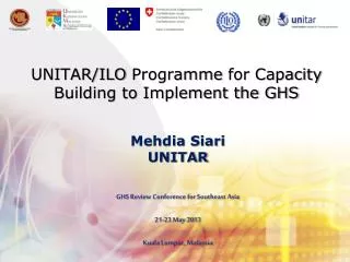 UNITAR/ILO Programme for Capacity Building to Implement the GHS