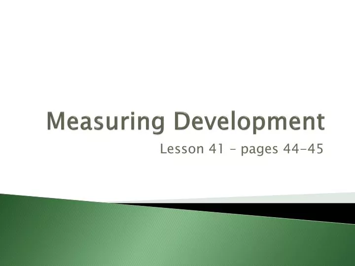 measuring development