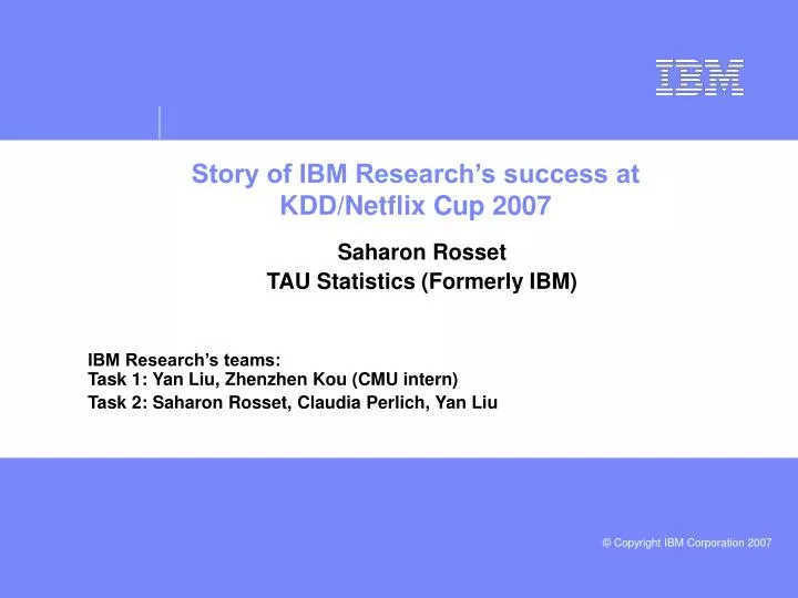 story of ibm research s success at kdd netflix cup 2007