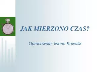 jak mierzono czas