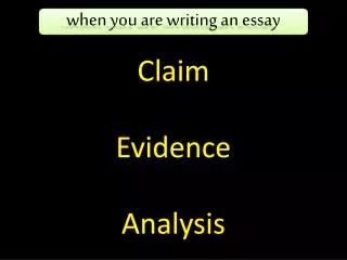 Claim Evidence Analysis