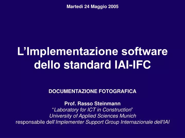 l implementazione software dello standard iai ifc