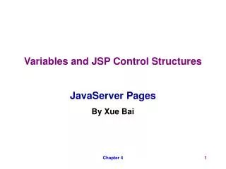 Variables and JSP Control Structures