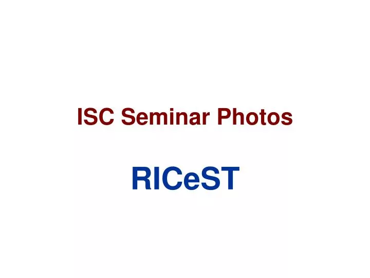 isc seminar photos