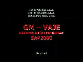 gm vaje ra unalni ki program sap2000