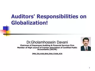 Auditors' Responsibilities on Globalization!