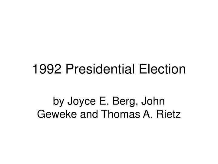 1992 presidential election