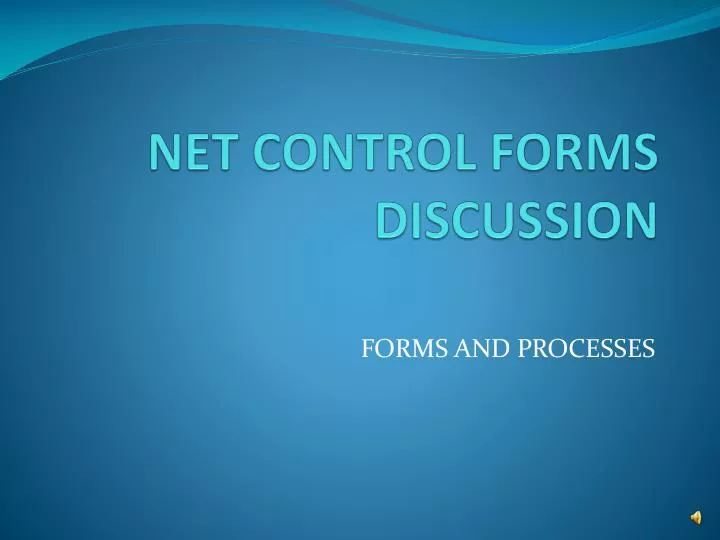 net control forms discussion