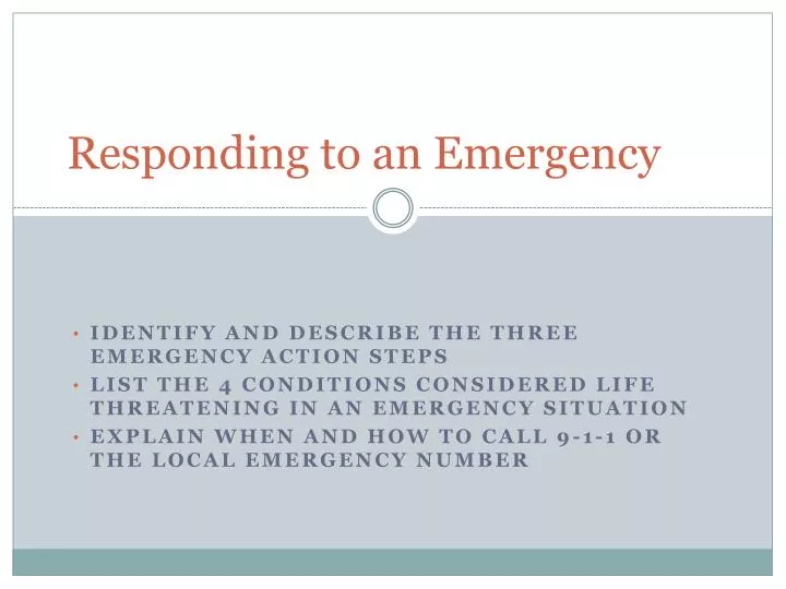 responding to an emergency