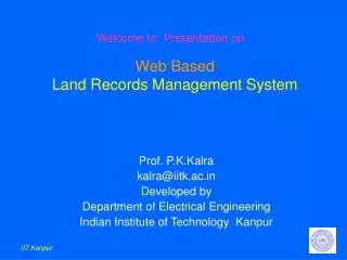 Web Based Land Records Management System