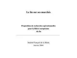 le lin sur ses march s