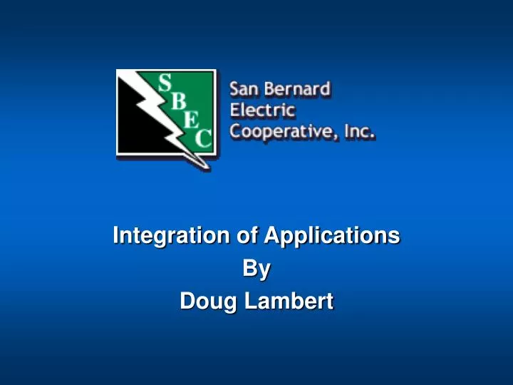 integration of applications by doug lambert