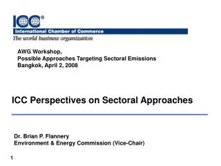 ICC Perspectives on Sectoral Approaches