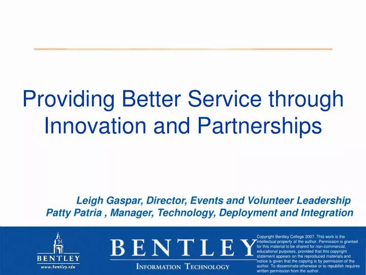 providing better service through innovation and partnerships