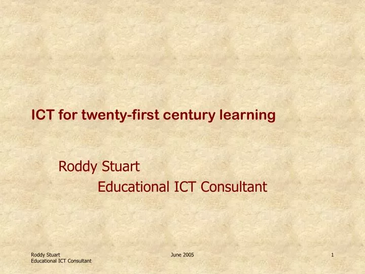 ict for twenty first century learning
