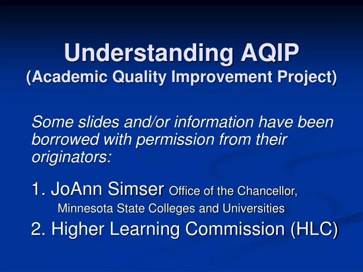 understanding aqip academic quality improvement project